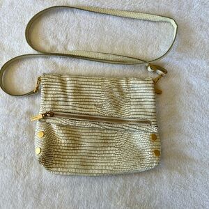 Hammit - white and gold - crossbody leather handbag